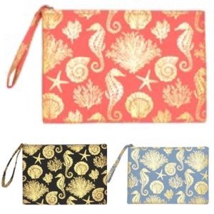 ❤️Gold Foil Sea Life Clutch Wristlet